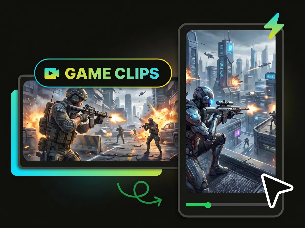 Resizing gaming clips into standard TikTok video size.